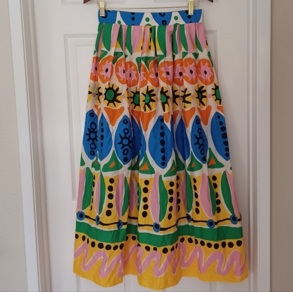 Zara Multicolor Floral & Geometric Maxi Skirt - Yellow, Blue, Green, Pink - Picture 15 of 15